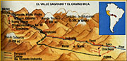 Mapa que ilustra los caminos del Inca